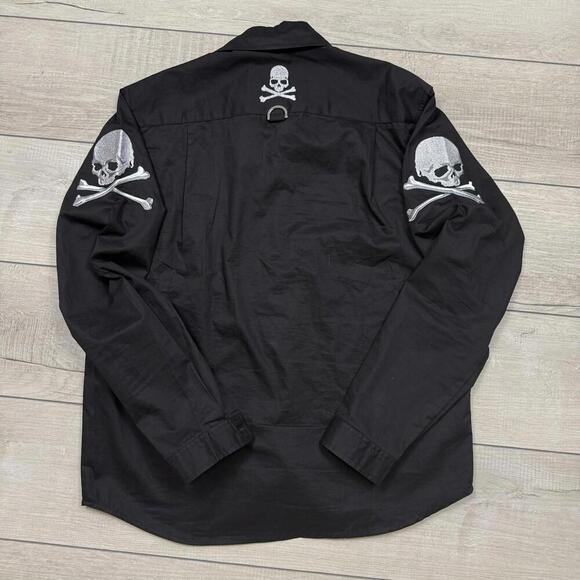 Mastermind Japan Evermore Skull Shirt Black Size M Long Sleeve OG Grunge Rare - Picture 2 of 12